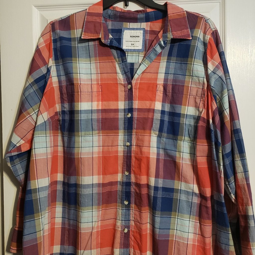 Sonoma Women's multi colored long sleeve shirt 3x